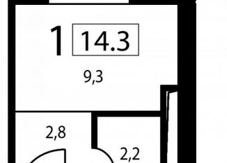 Продается квартира студия, 14.3 м2, Москва, район Очаково-Матвеевское, Аминьевское шоссе, 7