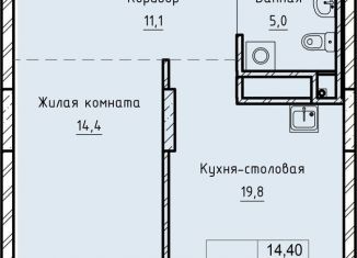 Продается 1-комнатная квартира, 52.6 м2, Екатеринбург, ЖК Нагорный