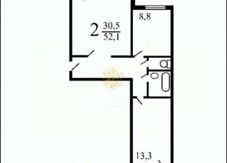 Продается 2-комнатная квартира, 52.1 м2, Москва, улица Исаковского, 2к2, метро Мякинино