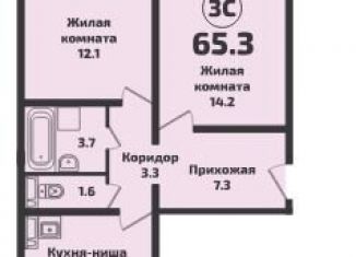 Продается 3-комнатная квартира, 65.3 м2, посёлок Садовый