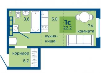 Продается квартира студия, 22.2 м2, Пермь, Мотовилихинский район