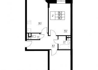 Продам 2-комнатную квартиру, 58.2 м2, Раменское