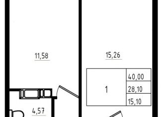 Продам 1-ком. квартиру, 40 м2, Мурино, ЖК Тридевяткино Царство