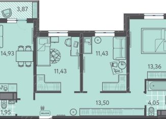 Продаю 3-ком. квартиру, 71.8 м2, Краснодар