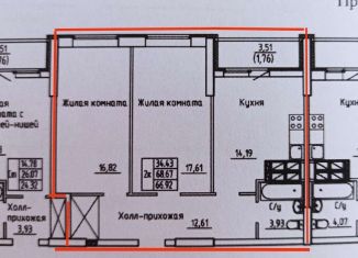 2-комнатная квартира на продажу, 68.7 м2, Самара, метро Кировская