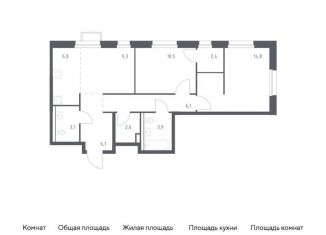 Трехкомнатная квартира на продажу, 64.8 м2, Приморский край, улица Сабанеева, 1.1