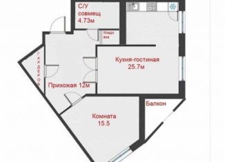 2-комнатная квартира в аренду, 63 м2, Кудрово, Европейский проспект, ЖК Европейский