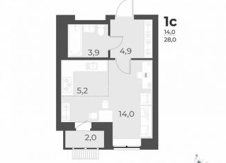 Продаю квартиру студию, 28 м2, Новосибирск, улица Декоративный Питомник, 16/1, ЖК Дежнёв