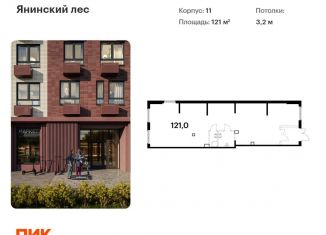 Продаю помещение свободного назначения, 121 м2, городской посёлок Янино-1, жилой комплекс Янинский Лес, к11