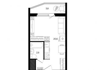 Продам квартиру студию, 25.4 м2, Ростов-на-Дону, ЖК Пятый Элемент, улица Ерёменко, 114/1с1