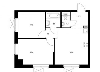 Продаю 2-комнатную квартиру, 48.7 м2, Москва