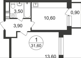 Продаю 1-ком. квартиру, 31.6 м2, Люберцы, Озёрная улица, 2