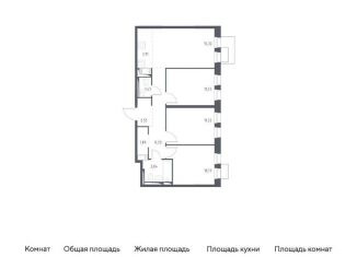 Продается трехкомнатная квартира, 70.1 м2, Московская область, жилой комплекс Горки Парк, к3.2