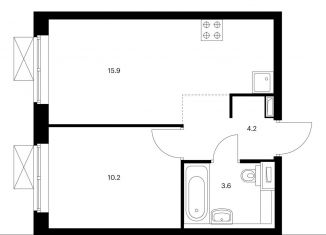 Продажа 1-комнатной квартиры, 33.9 м2, Москва, метро Отрадное