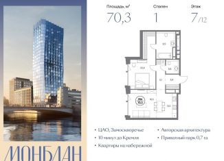 Продажа однокомнатной квартиры, 70.3 м2, Москва, Шлюзовая набережная, 2/1с1, метро Таганская