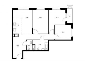 Продажа трехкомнатной квартиры, 85.6 м2, Москва, СЗАО, жилой комплекс Митинский Лес, 15.1