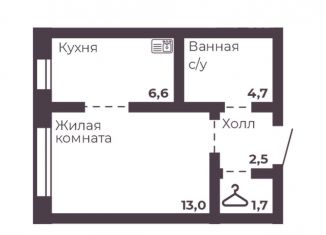 Продажа 1-комнатной квартиры, 28.6 м2, Челябинская область