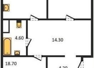Продается 2-комнатная квартира, 78.6 м2, Воронеж, улица Артамонова, 34Ж, ЖК Волна-1