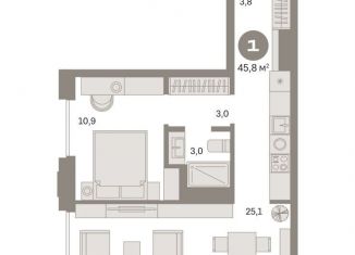 Продается однокомнатная квартира, 45.7 м2, Москва, метро Бутырская