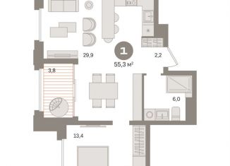 Продажа 1-комнатной квартиры, 55.8 м2, Москва, Бутырский район