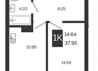 Продажа 1-комнатной квартиры, 38 м2, Новосибирск, метро Золотая Нива