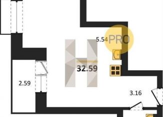 Продаю квартиру студию, 32.6 м2, Новосибирск, Калининский район