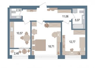 Продается 2-комнатная квартира, 61.9 м2, Республика Башкортостан, улица Пархоменко, 156Е