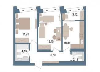 Продажа двухкомнатной квартиры, 55 м2, Республика Башкортостан, улица Пархоменко, 156Е