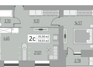 Продается двухкомнатная квартира, 55 м2, Оренбург, ЖК Сиреневый Квартал, Салмышская улица, 43/5