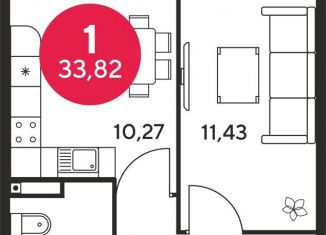 Продаю 1-ком. квартиру, 33.5 м2, Ростовская область