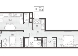 2-ком. квартира на продажу, 68.2 м2, Дагестан