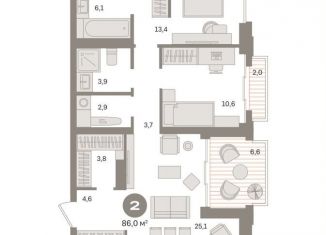 Продается 2-ком. квартира, 86.1 м2, Москва, метро Фонвизинская