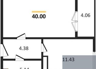 Продам 1-ком. квартиру, 40 м2, Воронеж, улица Артамонова, 34Ж, ЖК Волна-1