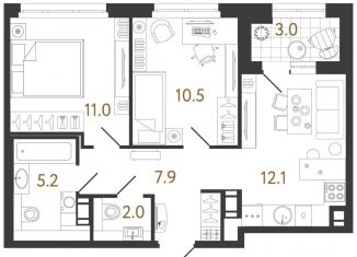 Продажа 2-комнатной квартиры, 48.7 м2, Санкт-Петербург, Фрунзенский район