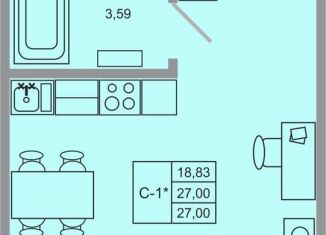 Квартира на продажу студия, 27 м2, Ленинградская область