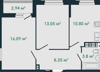 Продам двухкомнатную квартиру, 53.5 м2, Верхняя Пышма, улица Калинина, 33