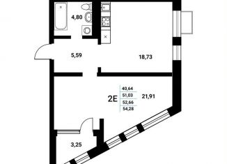 Продам 2-комнатную квартиру, 52.7 м2, Воронеж, набережная Чуева, 7