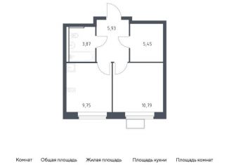 Продам 1-ком. квартиру, 35.8 м2, посёлок Жилино-1