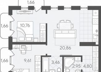 Продается 2-комнатная квартира, 57.4 м2, Тюмень, Калининский округ, улица Вадима Бованенко, 7