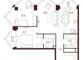 Продам трехкомнатную квартиру, 66 м2, Москва, метро Октябрьское поле