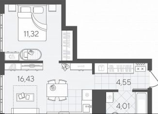 Продается 1-ком. квартира, 36.3 м2, Тюмень, Калининский округ, улица Вадима Бованенко, 7