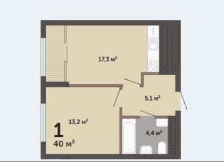 Продается 1-ком. квартира, 40 м2, Екатеринбург, улица Бакинских Комиссаров, 33А/3, ЖК Парк Победы