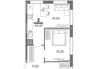 Продам 2-ком. квартиру, 46.6 м2, Рязань