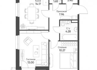 Продажа 2-комнатной квартиры, 55 м2, Казань