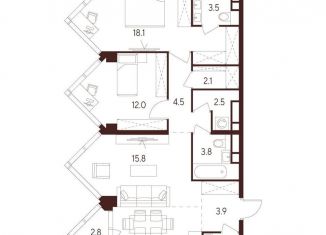 Продажа трехкомнатной квартиры, 79.5 м2, Москва