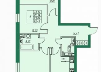 Продается трехкомнатная квартира, 85 м2, посёлок Заклязьменский, ЖК Заречье Парк, Фоминская улица, 7к3