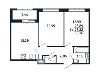 Продается трехкомнатная квартира, 55 м2, Санкт-Петербург, муниципальный округ Юнтолово, Арцеуловская аллея, 7к2