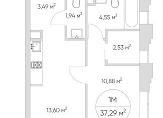 1-комнатная квартира на продажу, 37 м2, Москва, станция Калитники, Автомобильный проезд, 4