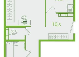 Продам двухкомнатную квартиру, 61.3 м2, Томская область