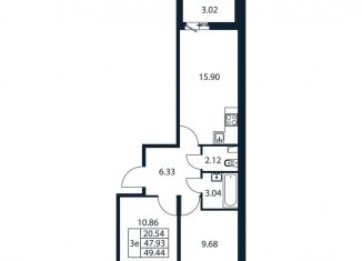 Продажа 3-комнатной квартиры, 51 м2, Ленинградская область